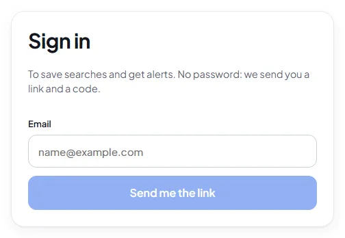Sign-in page with the email field